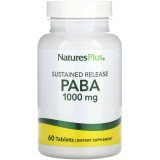 Пара-Аминобензойная Кислота пролонгированного действия (ПАБК), 1000 мг, PABA, Natures Plus, 60 таблеток