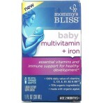 Дитячі полівітаміни із залізом для немовлят від 2 місяців, смак винограду, Baby Multivitamin+Iron, Mommy's Bliss, 30 мл: ціни та характеристики