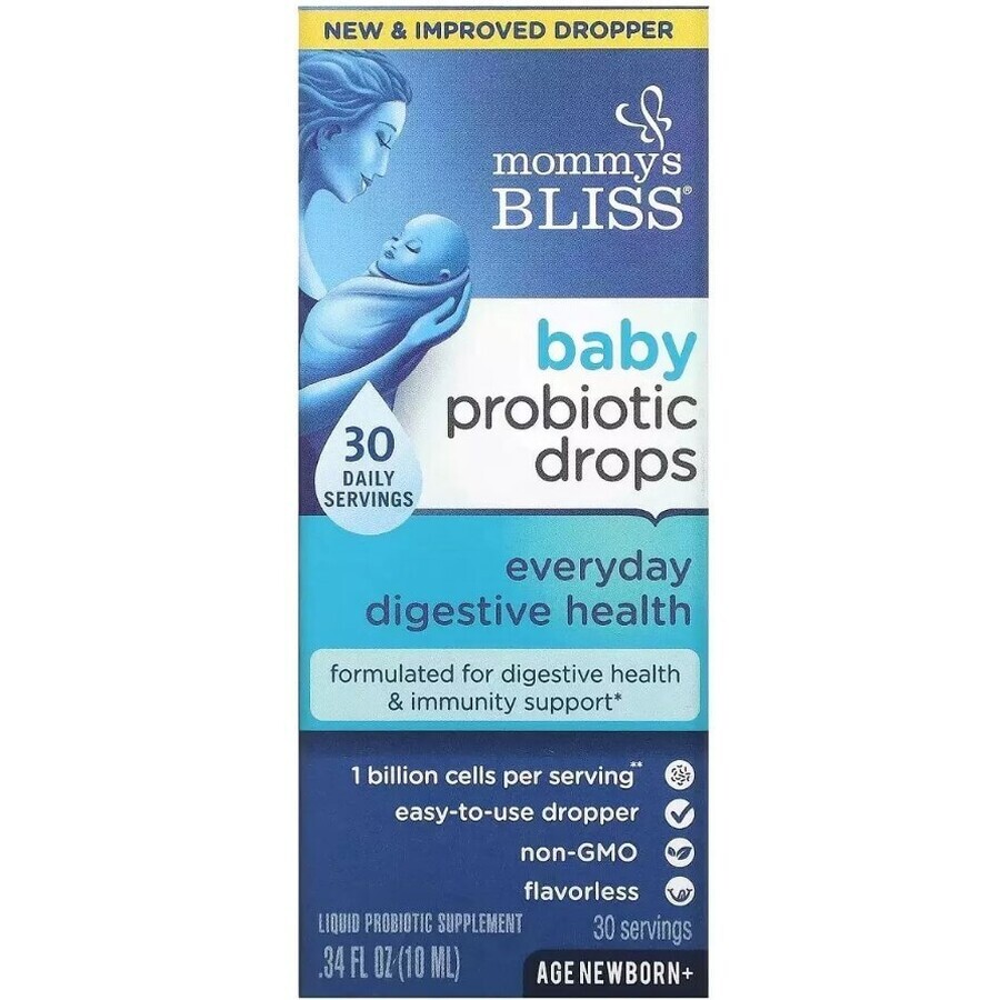 Пробіотики в краплях для новонароджених та старших, Baby Probiotic Drops, Mommy's Bliss, 10 мл: ціни та характеристики
