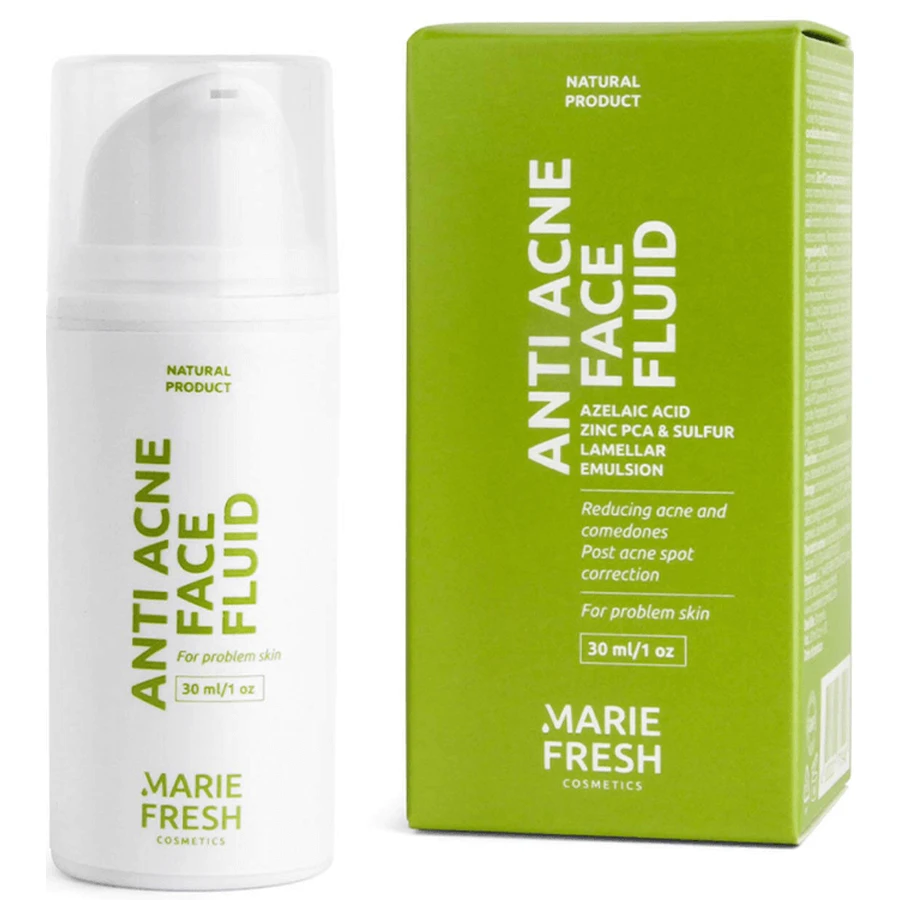 Крем-флюїд для сухої та нормальної та проблемної шкіри Marie Fresh (Марі Фреш) Анти-акне з азелаїновою кислотою, 30 мл: ціни та характеристики