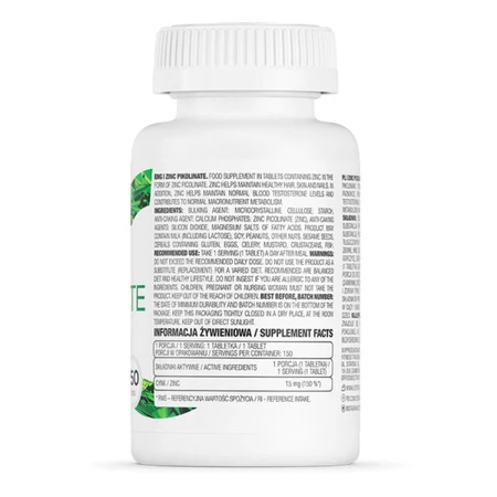 Цинка пиколинат витамины и минералы OstroVit Zinc Picolinate табл. 150 шт: цены и характеристики