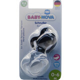 Пустушка силіконова Baby-Nova ортодонтична з кільцем для хлопчика розмір 1 упаковка 2 шт