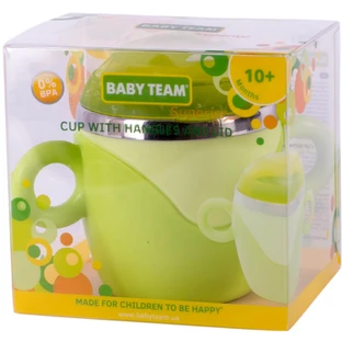 Чашка дитяча Baby Team 6091 з кришкою та ручками з нержавіючої сталі з 10-ти місяців