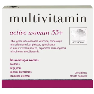 Витамины и минералы New Nordic Multivitamin active women 55+ для женщин таблетки, №90