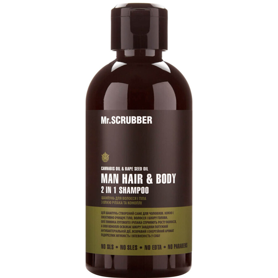 Шампунь для волосся та тіла Mr.Scrubber (Мр.Скрабер) Man Hair & Body 2 in 1 чоловічий, 250 мл: ціни та характеристики