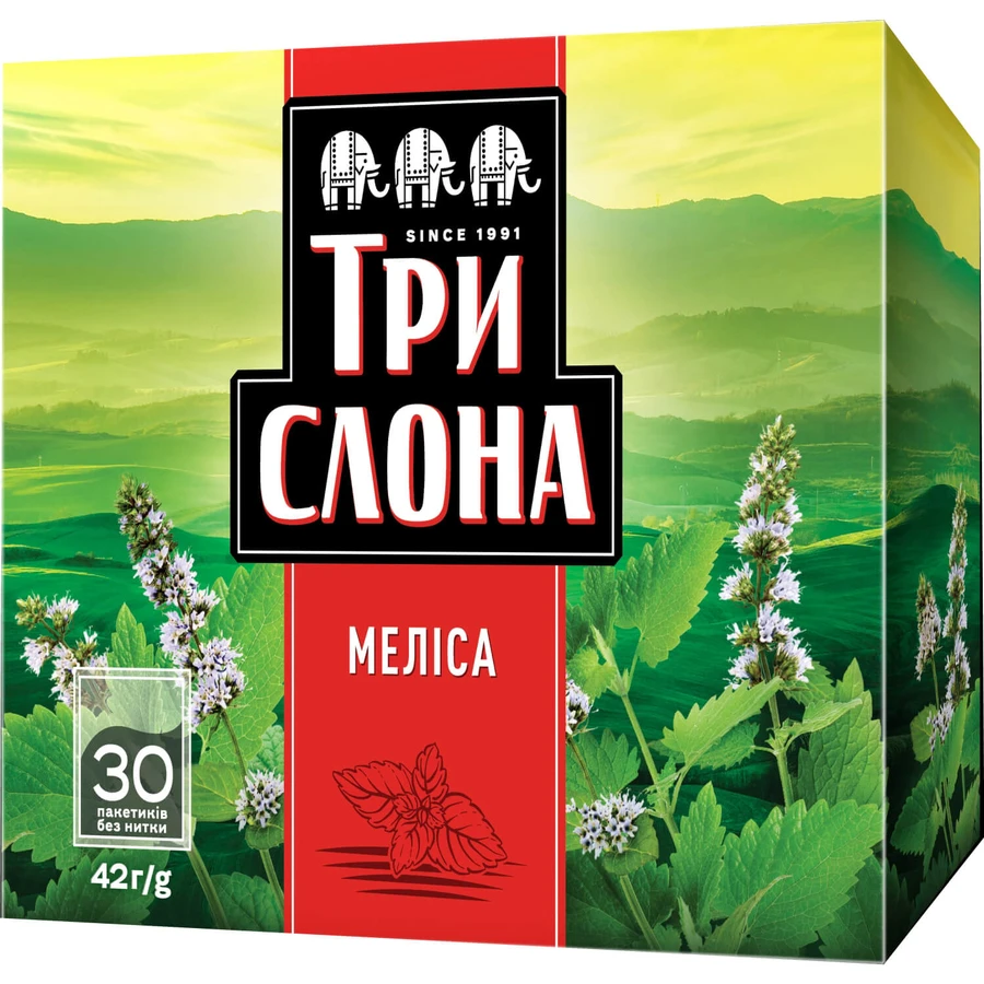 Чай травяной Три Слона Мелисса в фильтр-пакетах по 1,4 г без нитки упаковка 30 шт: цены и характеристики