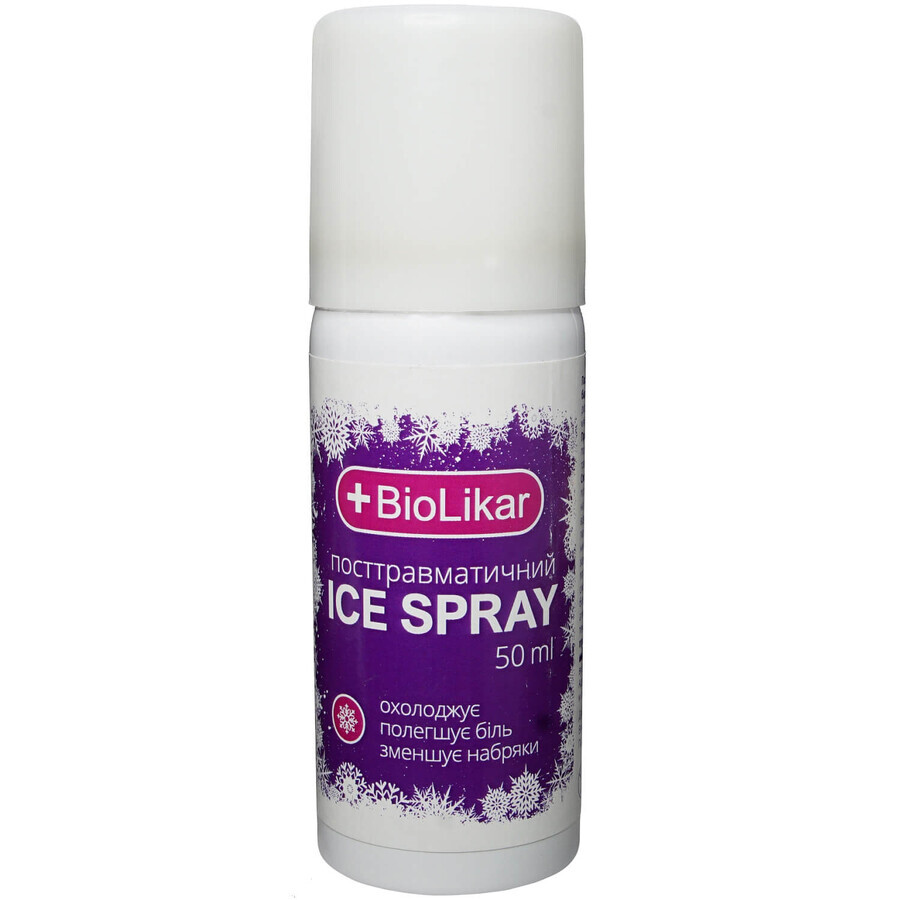 Спрей охлаждающий постравматический Biolikar ICE Spray аэрозольный баллон 50 мл: цены и характеристики