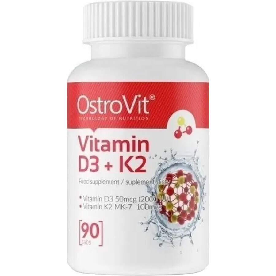 Вітаміни OstroVit Vitamin D3+K2 табл. №90: ціни та характеристики