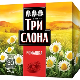 Чай квітковий Три Слона Ромашка у фільтр-пакетах по 1,4 г №30