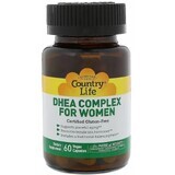 Дієтична добавка Country Life Дегідроепіандростерон, ДГЕА для жінок, 60 веганських капсул