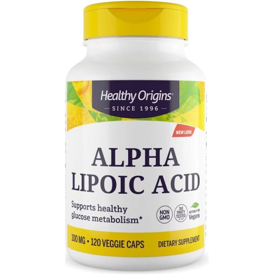 Дієтична добавка Healthy Origins Альфа-ліпоєва кислота, 100 мг, 120 капсул: ціни та характеристики