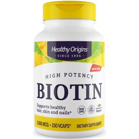 Диетическая добавка Healthy Origins Биотин, 5000 мкг, 150 вегетарианских капсул