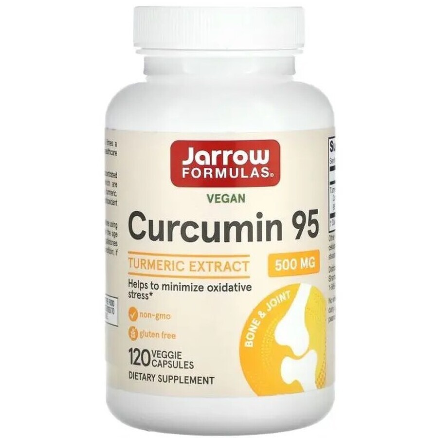 Дієтична добавка Jarrow Formulas Куркумін, 500 мг, 120 вегетаріанських капсул: ціни та характеристики