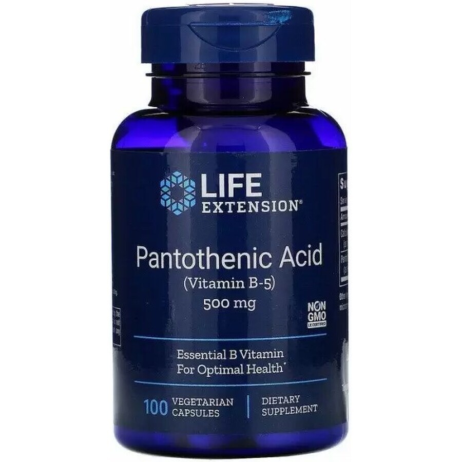 Дієтична добавка Life Extension Пантотенова кислота, 500 мг, 100 капсул: ціни та характеристики
