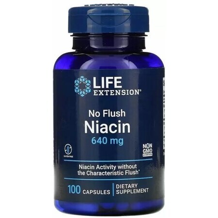 Дієтична добавка Life Extension Ніацин (Вітамін В3), 800 мг, 100 капсул