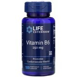 Дієтична добавка Life Extension Вітамін В6 (піридоксин), 250 мг, 100 вегетаріанських капсул