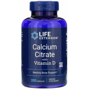 Диетическая добавка Life Extension Цитрат кальция с витамином Д, 200 капсул
