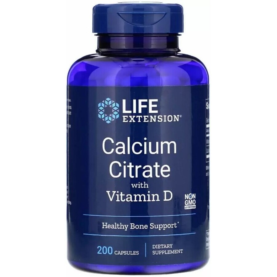 Диетическая добавка Life Extension Цитрат кальция с витамином Д, 200 капсул: цены и характеристики