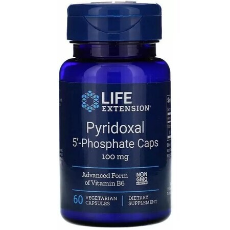 Дієтична добавка Life Extension Вітамін В6 (піридоксаль 5'-фосфат),100 мг, 60 капсул