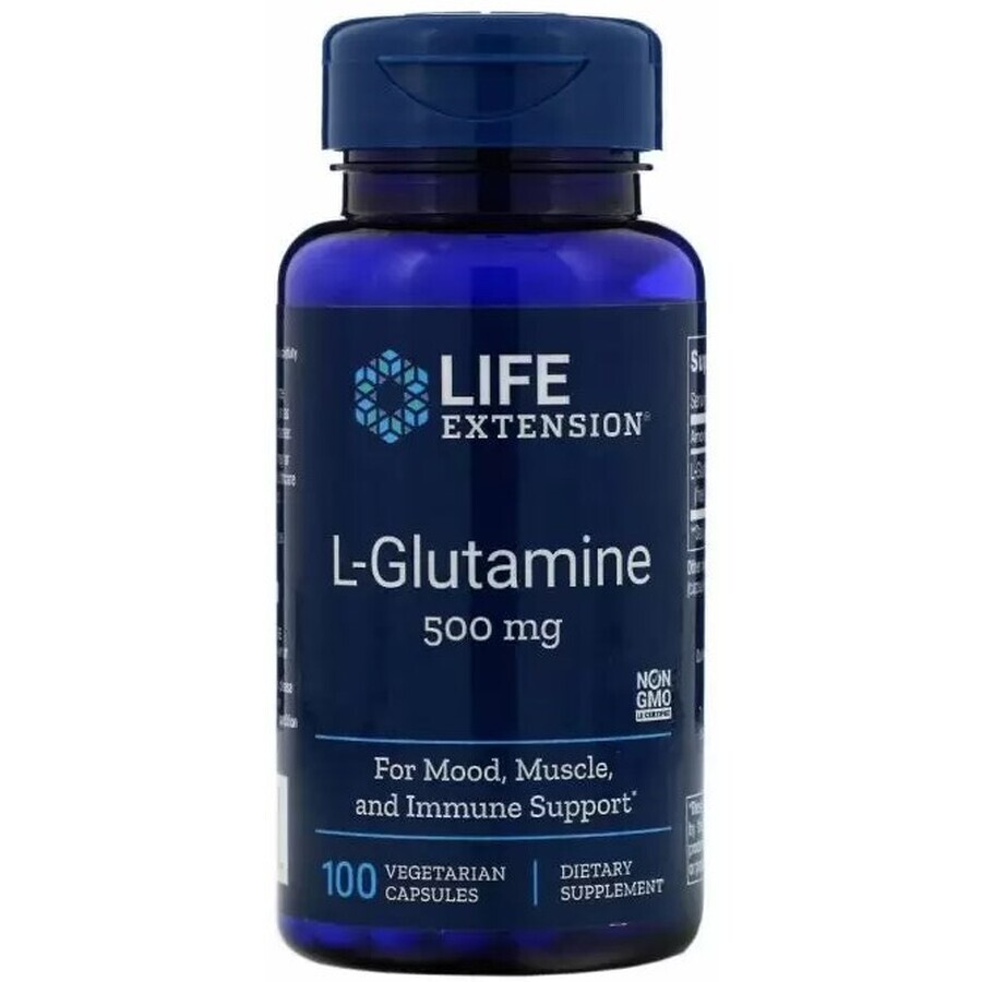 Диетическая добавка Life Extension Глютамин, 500 мг, 100 капсул: цены и характеристики