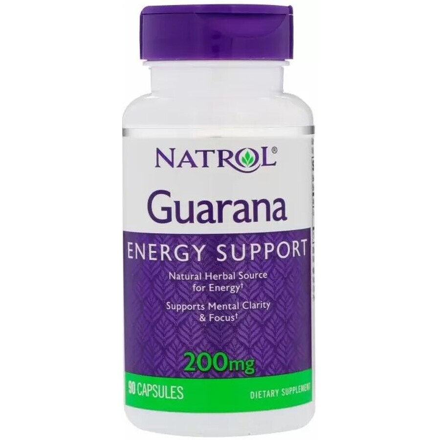 Дієтична добавка Natrol Вітаміни для мозку (Гуарана), 200 мг, 90 капсул: ціни та характеристики