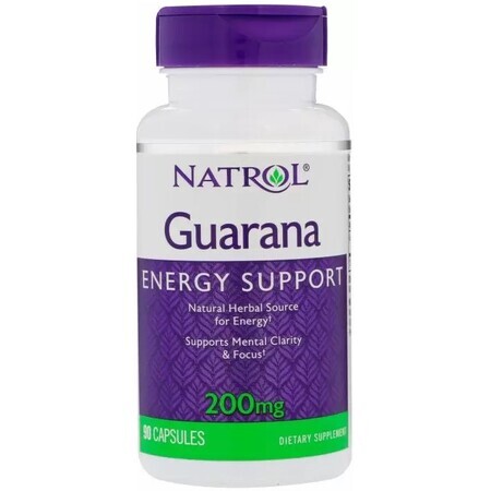 Диетическая добавка Natrol Витамины для мозга (Гуарана), 200 мг, 90 капсул