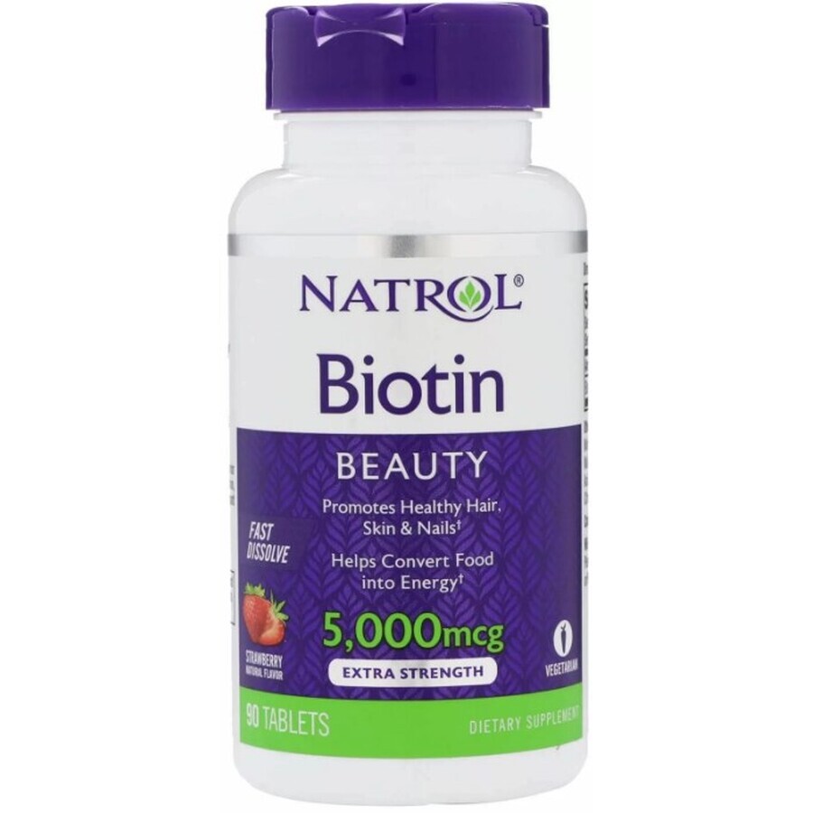 Диетическая добавка Natrol Биотин, 5000 мкг, 90 таблеток: цены и характеристики