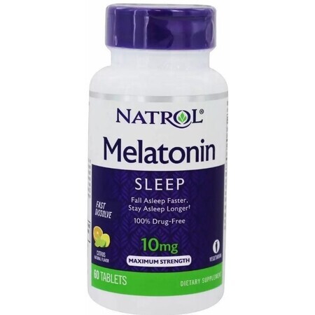 Диетическая добавка Natrol Мелатонин, 10 мг, 60 таблеток