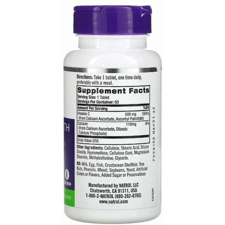 Дієтична добавка Natrol Вітамін С, 500 мг, 60 таблеток: ціни та характеристики