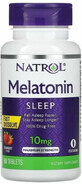Диетическая добавка Natrol Мелатонин быстрого высвобождения, вкус клубники, 10 мг, 60 таблеток
