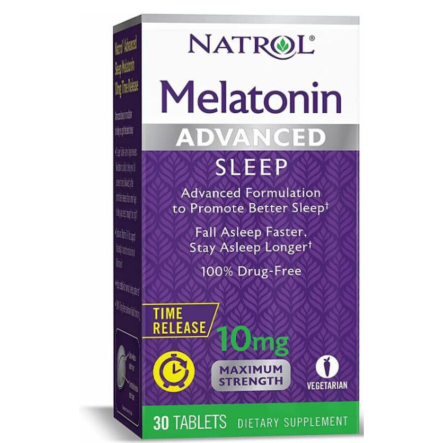 Дієтична добавка Natrol Мелатонін для сну, 10 мг, 30 таблеток: ціни та характеристики