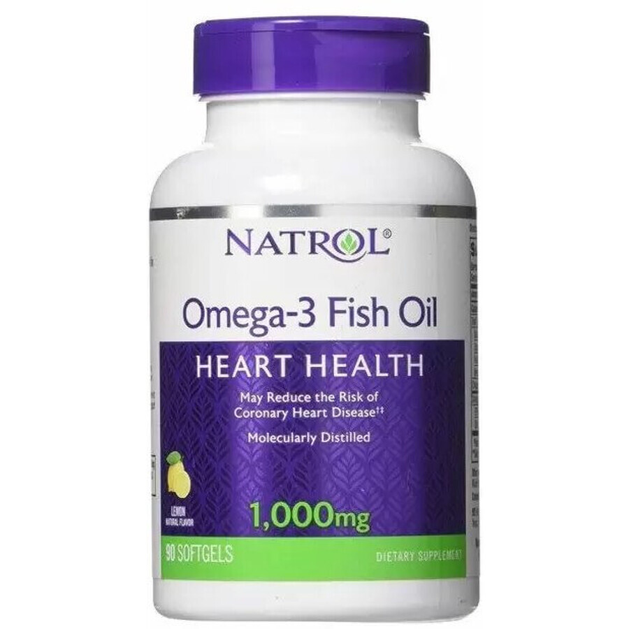 Дієтична добавка Natrol Риб'ячий жир Омега-3, 1000 мг, 90 капсул: ціни та характеристики