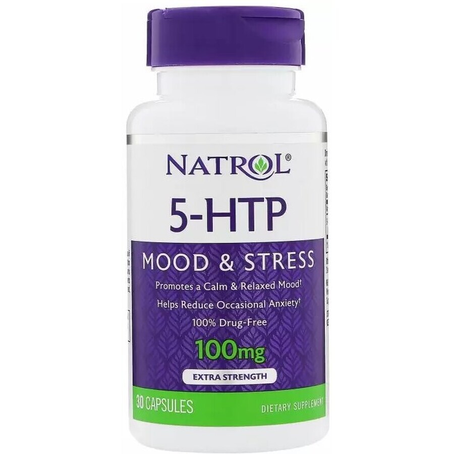 Дієтична добавка Natrol 5-гідрокси L-триптофан, 100 мг, 30 капсул: ціни та характеристики