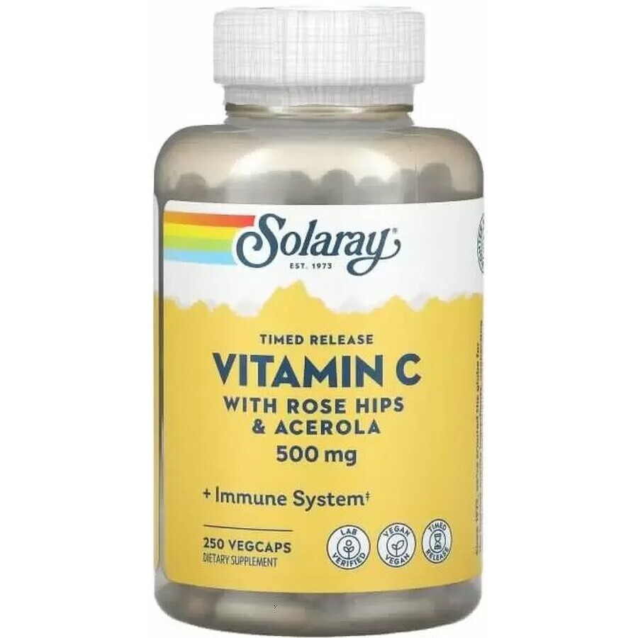 Диетическая добавка Solaray Витамин С, 500 мг, 250 вегетарианских капсул: цены и характеристики