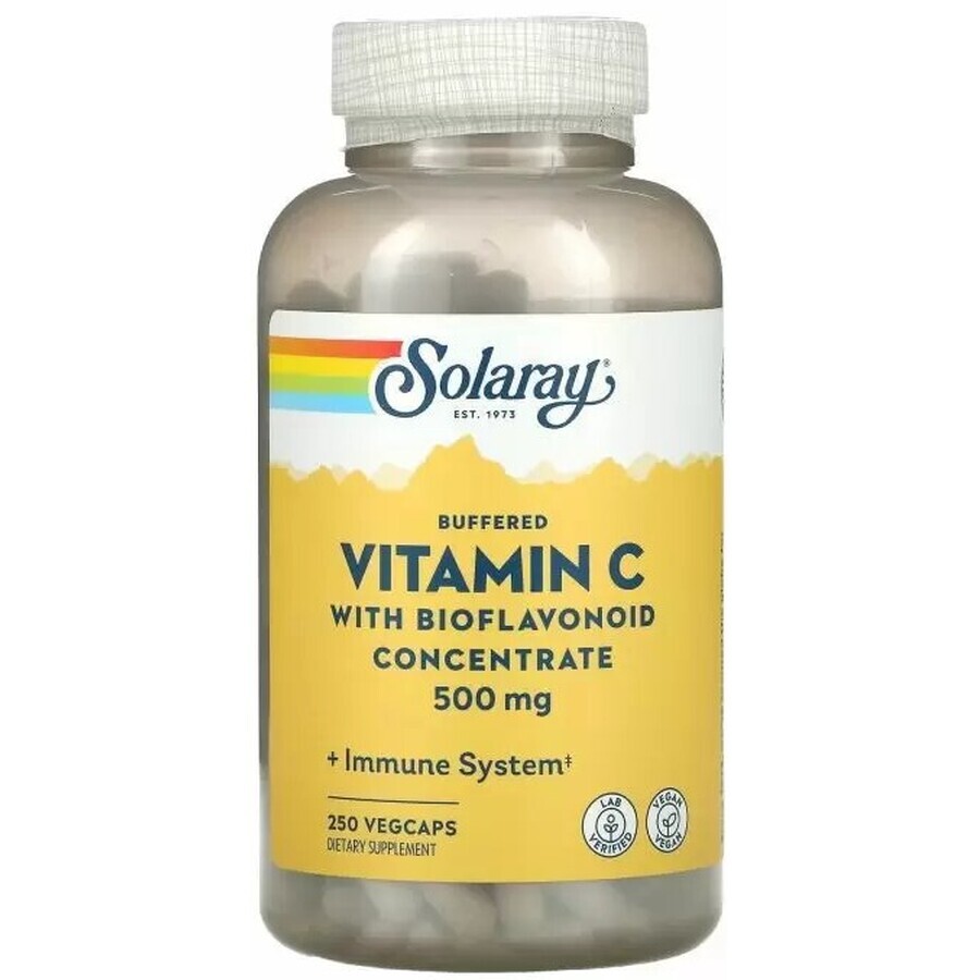 Дієтична добавка Solaray Вітамін С і біофлавоноідний концентрат, 500 мг, 250 вегетаріанських капсул: ціни та характеристики