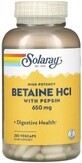 Дієтична добавка Solaray Бетаїн HCl + пепсин, 650 мг, 250 капсул