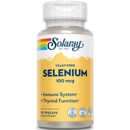 Дієтична добавка Solaray Селен без дріжджів, 100 мкг, 90 вегетаріанських капсул