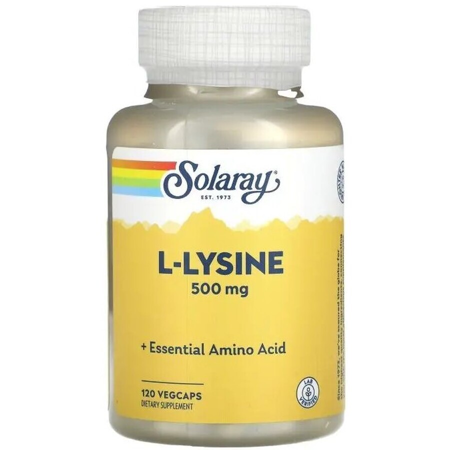 Диетическая добавка Solaray L-лизин, 500 мг, 120 капсул.: цены и характеристики