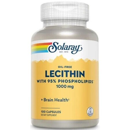 Дієтична добавка Solaray Лецитин із сої,1000 мг, 100 капсул