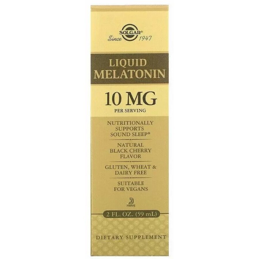 Дієтична добавка Solgar Мелатонін рідкий, 10 мг, 59 мл: ціни та характеристики