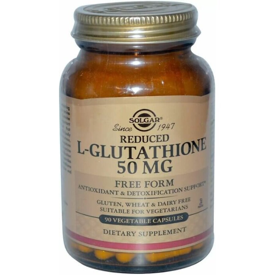 Диетическая добавка Solgar L-глутатион, 50 мг, 90 вегетарианских капсул.: цены и характеристики