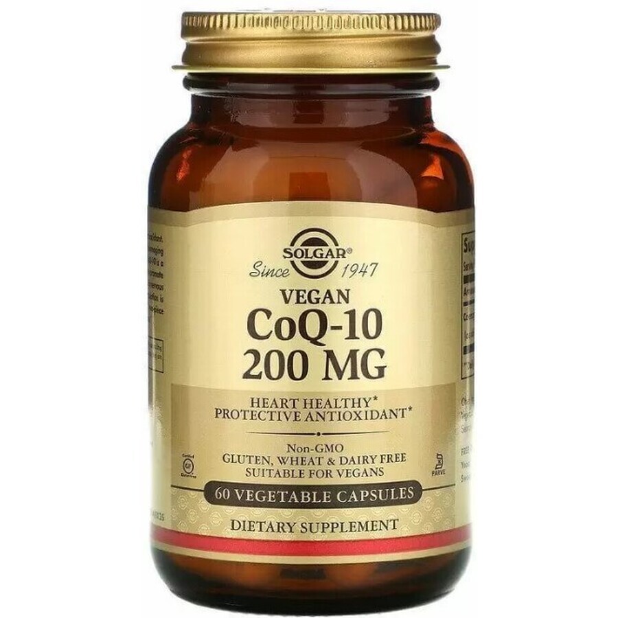 Дієтична добавка Solgar Коензим Q10, 200 мг, 60 вегетаріанських капсул: ціни та характеристики