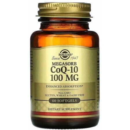Диетическая добавка Solgar Коэнзим Q10, 100 мг, 60 гелевых капсул