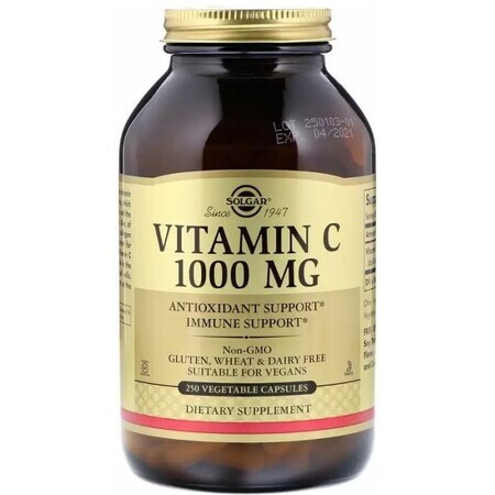 Диетическая добавка Solgar Витамин С, 1000 мг, 250 вегетарианских капсул