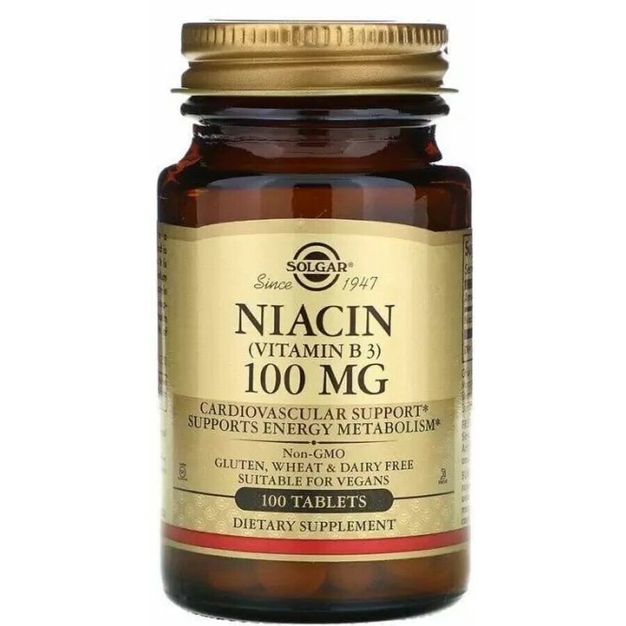 Диетическая добавка Solgar Витамин В3, 100 мг, 100 таблеток: цены и характеристики