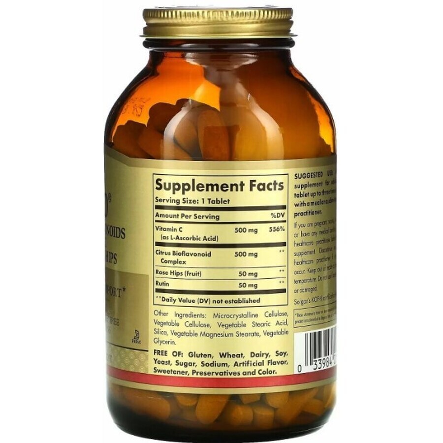 Диетическая добавка Solgar Биофлавоноиды, витамин С, рутин и шиповник, 250 таблеток: цены и характеристики