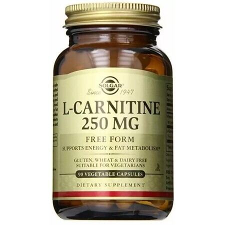 Дієтична добавка Solgar L-карнітин, 250 мг, 90 вегетаріанських капсул