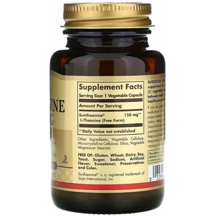 Дієтична добавка Solgar L-теанін, 150 мг, 60 вегетаріанських капсул: ціни та характеристики