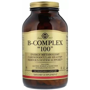 B-комплекс, B-Complex "100", Solgar, 250 вегетаріанських капсул