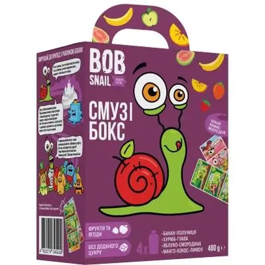 Дитяче пюре Bob Snail Равлик Боб набір Смузі бокс з коміксом 480 г : ціни та характеристики